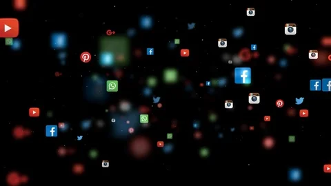 Seamless Loop Of Social Media App Icons Moving Stock Footage 95423206
