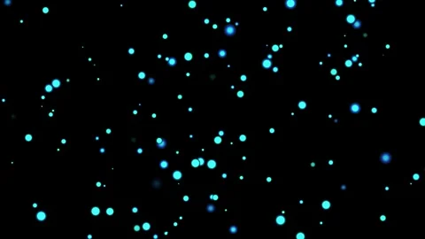 Seamless loop of soft glowing blue particles drifting and floating in space Stock Footage 319659428