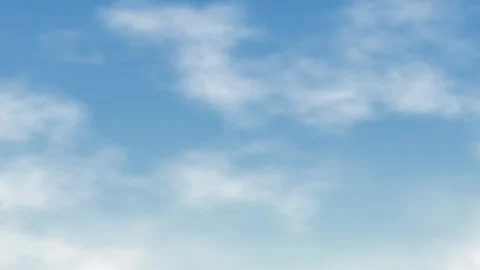Seamless Loop of Soft White Clouds Drifting Across a Clear Blue Sky Stock Footage 335861331