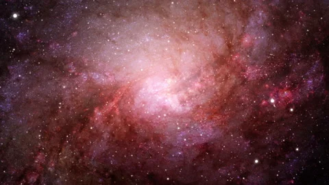 Seamless loop space Travel in the Central Region of Spiral Galaxy M83 Stock Footage 139869961