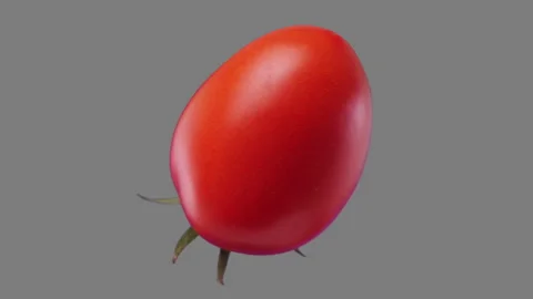 Seamless loop of spinning tomato. Alpha channel included for compositing Stock Footage 137998406