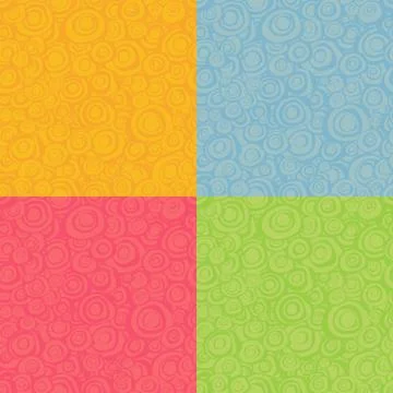 Seamless loop spiral patterns in multiple color Illustrazione stock