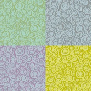 Seamless loop spiral patterns in multiple color Stock Illustration