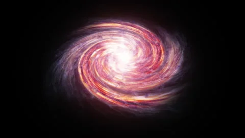 Seamless loop of spiral red galaxy rotation filled with stars and nebulae Stock Footage 162474192