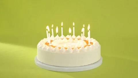 Seamless loop tart with candles Stock Footage 81411212