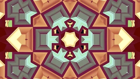 Seamless Loop of Techno Pop Art Pattern Embossed 3D Kaleidoscope Background Video stock 198135545