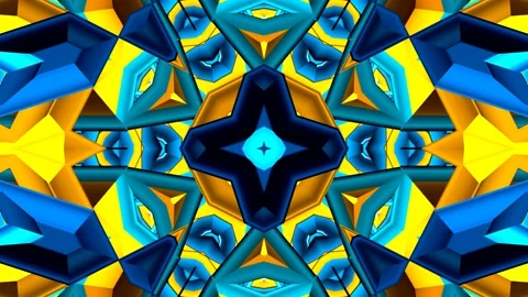 Seamless Loop of Techno Pop Art Pattern Embossed 3D Kaleidoscope Background Stock Footage 198135889