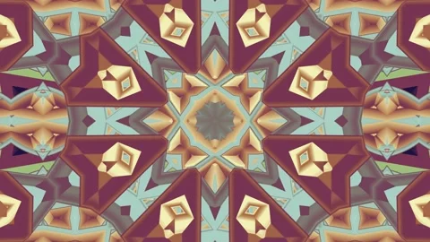 Seamless Loop of Techno Pop Art Pattern Embossed 3D Kaleidoscope Background Stock Footage 198135890