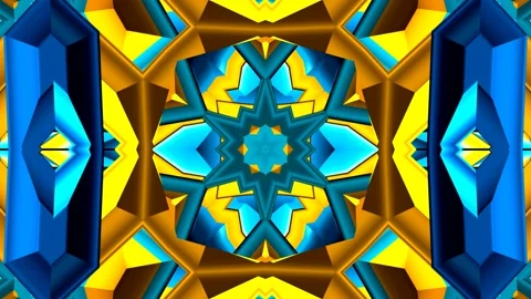 Seamless Loop of Techno Pop Art Pattern Embossed 3D Kaleidoscope Background Stock Footage 198135894