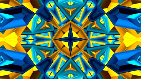 Seamless Loop of Techno Pop Art Pattern Embossed 3D Kaleidoscope Background Stock Footage 198136002