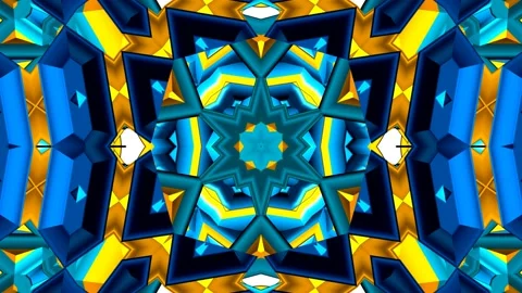 Seamless Loop of Techno Pop Art Pattern Embossed 3D Kaleidoscope Background Stock Footage 198138702