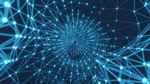 Seamless Loop Technology Digital Plexus Data Background Stock Footage 163740925