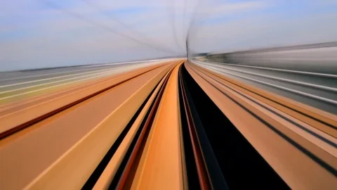 Seamless loop timelapse of high-speed train ride Stock Footage 95761695