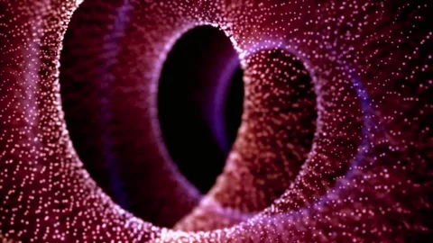 Seamless loop transition effect with glowing particles Stock Footage 340003497