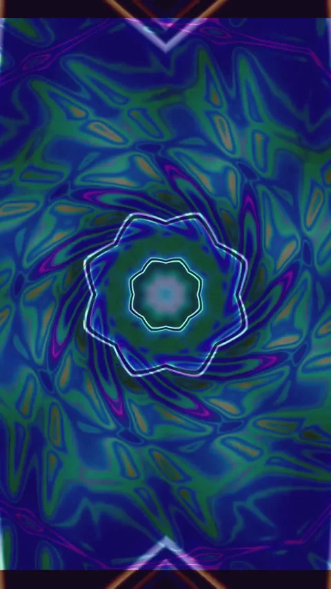 Seamless loop tunnel video screensaver with hypnotic kaleidoscope effect cr.. Stock Footage 321568866