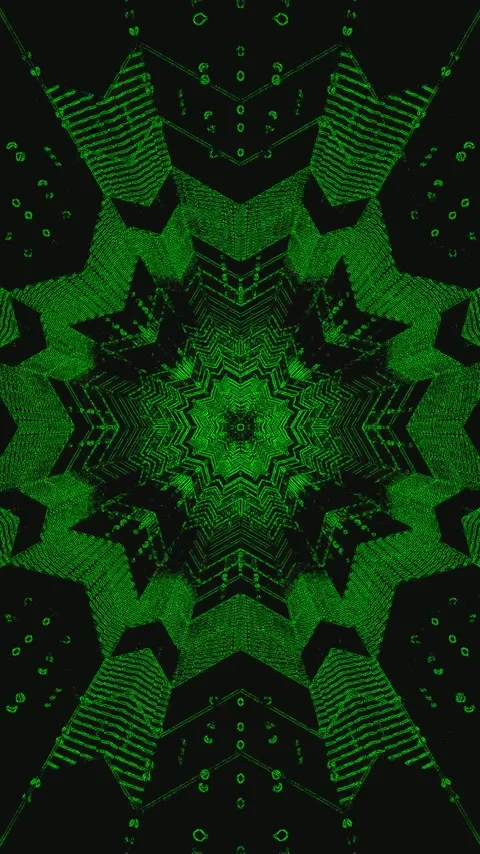 Seamless loop tunnel video visualization with green pattern design Stock Footage 321571554