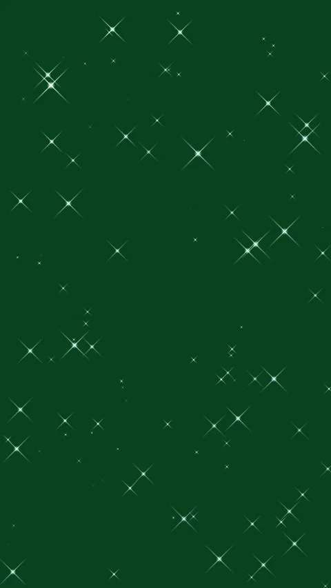 Seamless loop of twinkling stars and sparkling particles on a green background. Stock Footage 339266968