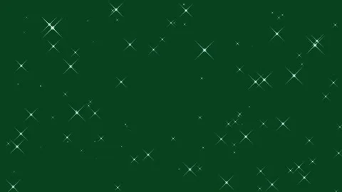 Seamless loop of twinkling stars and sparkling particles on a green background Stock Footage 339266969