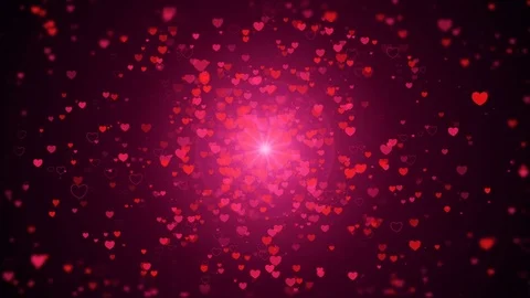 Seamless loop, valentine's day loopable abstract background, flying hearts. Stock Footage 70063072