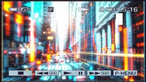 Seamless Loop: VCR Recording. blured Neon Analog Glitch On Vhs tape. Retro .. Stockbeeldmateriaal 263378753