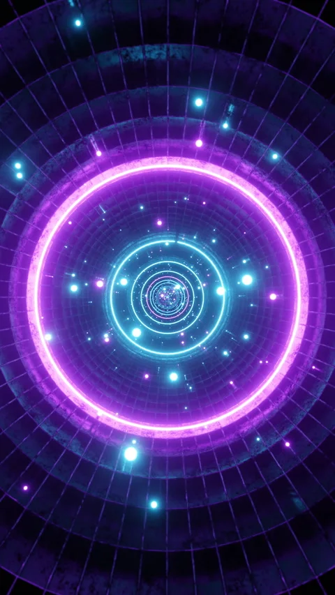 Seamless Loop Vertical Motion Graphic Of Flying Into Circle Red Tunnel Stock Footage 340827363
