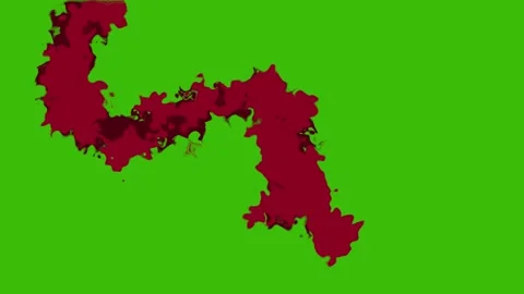 Seamless loop of vibrant red liquid splash forming abstract fluid shapes Stock Footage 347956022