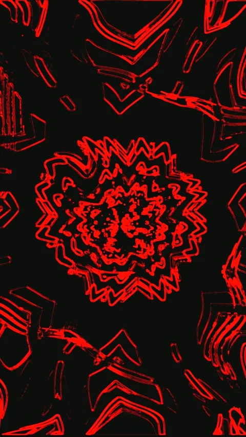 Seamless loop of vibrant red tunnel abstract design with captivating patter.. Видео 321575302