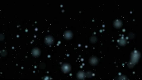 Seamless loop video. Blue particles flying in dark underwater ocean abyss Video stock 196281283