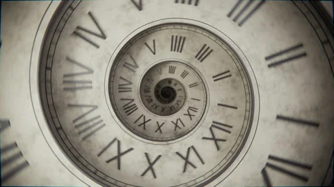 Seamless Loop Vintage Spiral Clock Animation, Retro Time Concept background Stock Footage 311754032