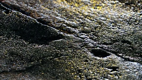 Seamless loop of warning light reflection on wet street Stock Footage 90505661