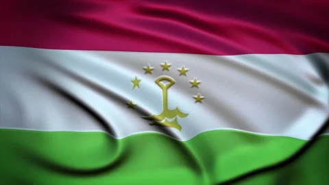 Seamless Loop Waving Silky Country Flag Tajikistan Stock Footage 286345683