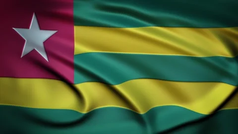 Seamless Loop Waving Silky Country Flag Togo Stock Footage 286345687