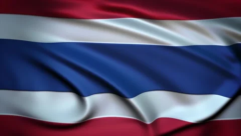 Seamless Loop Waving Silky Country Flag Thailand Stock Footage 286345688