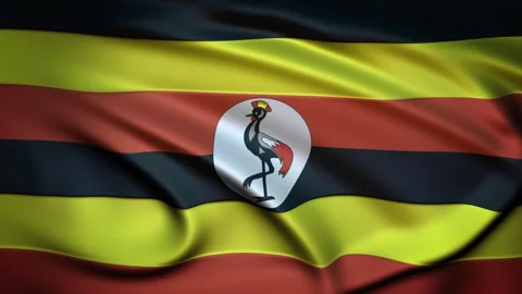 Seamless Loop Waving Silky Country Flag Uganda Stock Footage 286345733