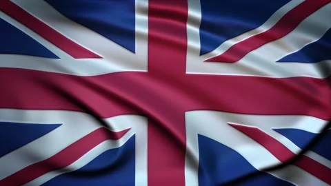 Seamless Loop Waving Silky Country Flag United Kingdom Stock Footage 286345739
