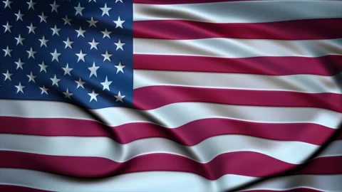 Seamless Loop Waving Silky Country Flag United States of America Stock Footage 286345755