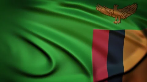 Seamless Loop Waving Silky Country Flag Zambia Video stock 286345779