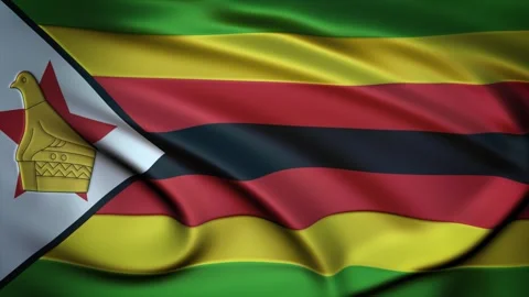 Seamless Loop Waving Silky Country Flag Zimbabwe Stock Footage 286345783