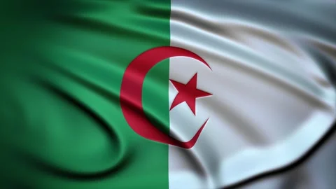 Seamless Loop Waving Silky Country Flag Algeria Stock Footage 286345798