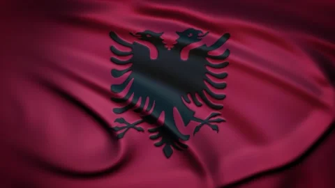 Seamless Loop Waving Silky Country Flag Albania Stock Footage 286345799