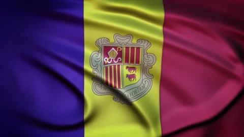 Seamless Loop Waving Silky Country Flag Andorra Stock-Footage 286345801