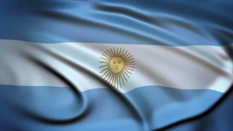 Seamless Loop Waving Silky Country Flag Argentina Stock Footage 286345822
