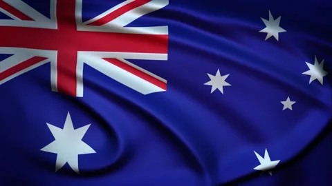 Seamless Loop Waving Silky Country Flag Australia Stock Footage 286345827