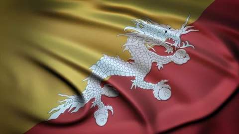 Seamless Loop Waving Silky Country Flag Bhutan Stock Footage 286345871