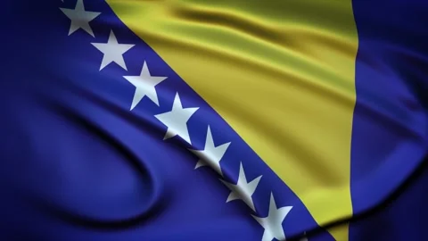 Seamless Loop Waving Silky Country Flag Bosnia and Herzegovina Stock Footage 286345885