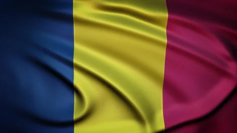 Seamless Loop Waving Silky Country Flag Chad Stock Footage 286345931