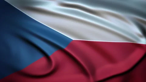 Seamless Loop Waving Silky Country Flag Czech Republic Stock Footage 286345976