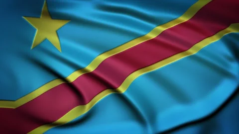 Seamless Loop Waving Silky Country Flag Democratic Republic of Congo Stock Footage 286345978