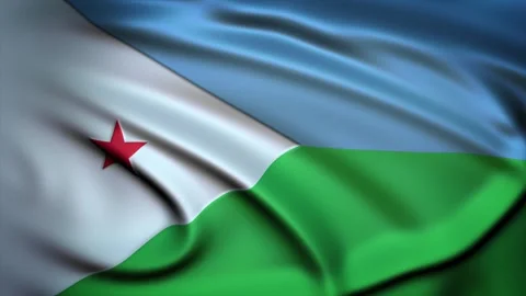 Seamless Loop Waving Silky Country Flag Djibouti Stock Footage 286345996