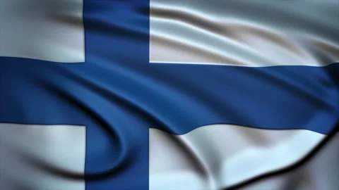 Seamless Loop Waving Silky Country Flag Finland Stock Footage 286346055